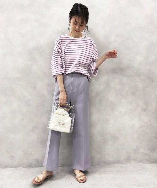 one after another NICE CLAUP（ワンアフターアナザーナイスクラップ）の「ボーダーTシャツ（Tシャツ/カットソー・レディース・ホワイト系その他/ホワイト×ブラック/ホワイト×ブルー/ホワイト×パープル/ホワイト×ピンク・FREE）」の6枚目の写真