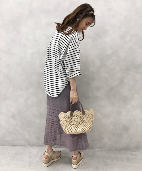 one after another NICE CLAUP（ワンアフターアナザーナイスクラップ）の「ボーダーTシャツ（Tシャツ/カットソー・レディース・ホワイト系その他/ホワイト×ブラック/ホワイト×ブルー/ホワイト×パープル/ホワイト×ピンク・FREE）」の14枚目の写真