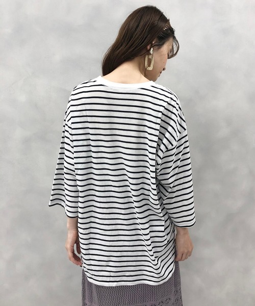 one after another NICE CLAUP（ワンアフターアナザーナイスクラップ）の「ボーダーTシャツ（Tシャツ/カットソー・レディース・ホワイト系その他/ホワイト×ブラック/ホワイト×ブルー/ホワイト×パープル/ホワイト×ピンク・FREE）」の11枚目の写真