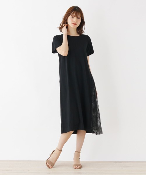 Llあり サイドスリットチュールジョーゼットワンピース ワンピース Grove グローブ のファッション ワンピース セール