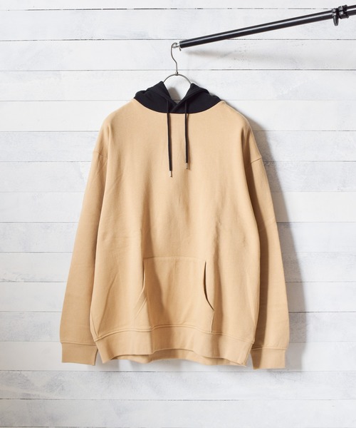 TRAP/U (トラップユー)の「【69】【TRAP/U】フード配色裏毛プルパーカー(Tシャツ/カットソー・レディース・ブラック/カーキ/オフホワイト/ベージュ・MEDIUM/LARGE)」の9枚目の写真