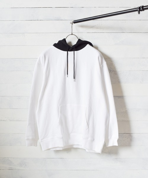 TRAP/U (トラップユー)の「【69】【TRAP/U】フード配色裏毛プルパーカー(Tシャツ/カットソー・レディース・ブラック/カーキ/オフホワイト/ベージュ・MEDIUM/LARGE)」の5枚目の写真