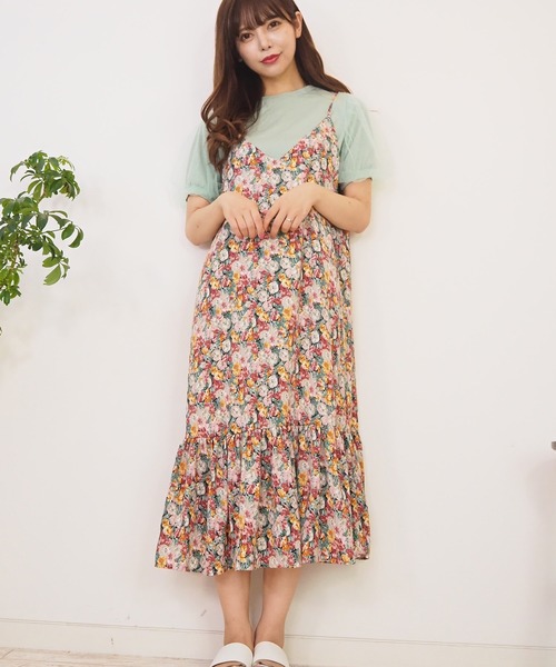 全国宅配無料 花柄キャミワンピース チュール重ねパフ袖tシャツセット セットアップ さらに値下げ Www Munihuanuco Gob Pe