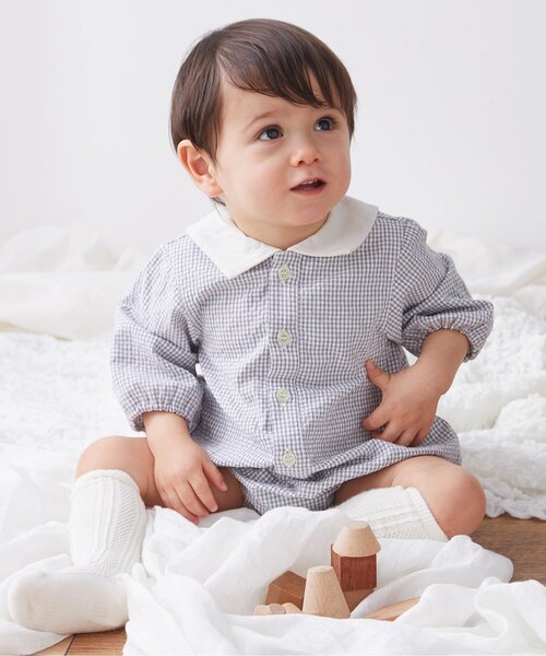 パパス グレー カバーオール ダブルフェイス 50L 裏チェック柄 パパス グレー カバーオール ダブルフェイス 50L 裏チェック柄