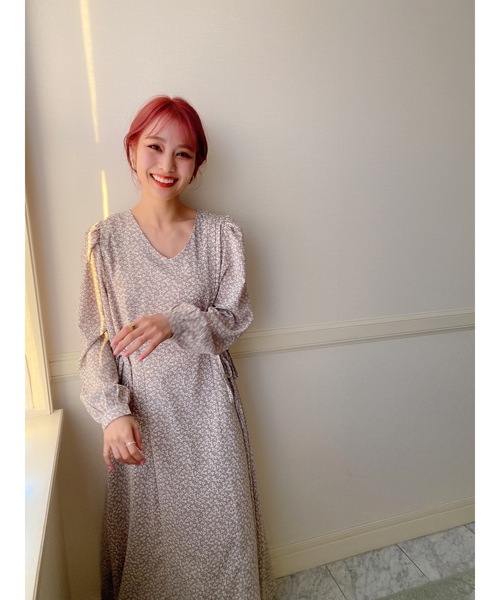 JUMELLE(ジュメロ)の「サイドリボンワンピース(ワンピース・レディース・ベージュ・FREE)」の14枚目の写真