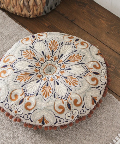 BAYFLOW(ベイフロー)の「カシュシブクッション(クッション/クッションカバー・レディース・スカイブルー/ナチュラル・0)」の2枚目の写真