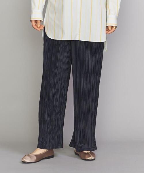 BEAUTY&YOUTH UNITED ARROWS(ビューティーアンドユースユナイテッドアローズ)の「BY プリーツワイドパンツ -ウォッシャブル-(その他パンツ・レディース・ネイビー/ライム・FREE)」の2枚目の写真