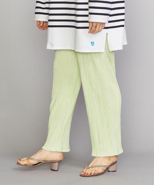 BEAUTY&YOUTH UNITED ARROWS(ビューティーアンドユースユナイテッドアローズ)の「BY プリーツワイドパンツ -ウォッシャブル-(その他パンツ・レディース・ネイビー/ライム・FREE)」の1枚目の写真