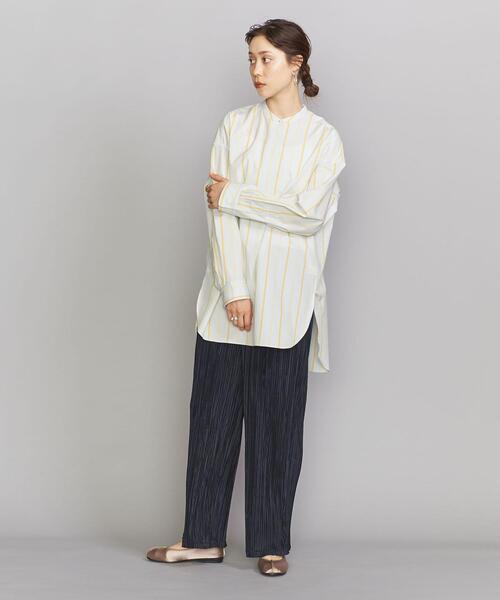 BEAUTY&YOUTH UNITED ARROWS(ビューティーアンドユースユナイテッドアローズ)の「BY プリーツワイドパンツ -ウォッシャブル-(その他パンツ・レディース・ネイビー/ライム・FREE)」の7枚目の写真