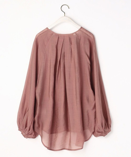 179/WG（イチナナキュウダブルジー）の「【WEB限定】ノーカラーシアーシャツ（シャツ/ブラウス・レディース・ライトグレー/パープル/ピンク・MEDIUM）」の19枚目の写真