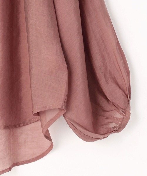 179/WG（イチナナキュウダブルジー）の「【WEB限定】ノーカラーシアーシャツ（シャツ/ブラウス・レディース・ライトグレー/パープル/ピンク・MEDIUM）」の15枚目の写真