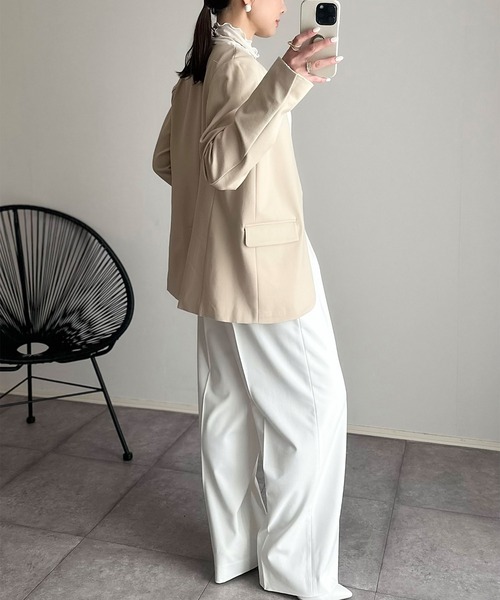 [まるちわわん]ANAYI からみノーカラーVネック ジャケット ライトスラブノーカラージャケット | ANAYI/アナイ | 三越伊勢丹