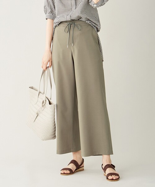 J.PRESS Ladies(J.プレス レディス)の「【洗える】ドライタッチツイルストレッチ ワイドパンツ(その他パンツ・レディース・ブラック系/ブラウン系/ダルブルー系・XS/XXS/S)」の1枚目の写真
