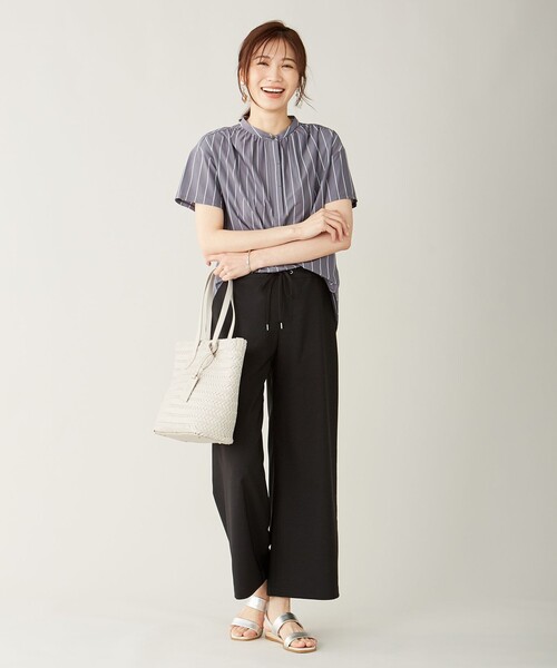 J.PRESS Ladies(J.プレス レディス)の「【洗える】ドライタッチツイルストレッチ ワイドパンツ(その他パンツ・レディース・ブラック系/ブラウン系/ダルブルー系・XS/XXS/S)」の5枚目の写真