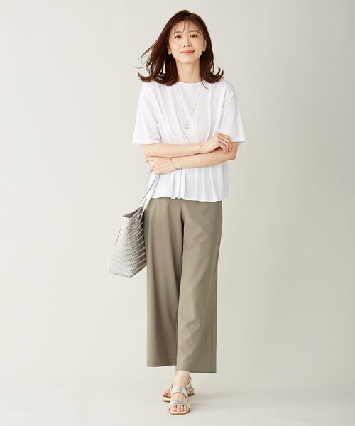 J.PRESS Ladies(J.プレス レディス)の「【洗える】ドライタッチツイルストレッチ ワイドパンツ(その他パンツ・レディース・ブラック系/ブラウン系/ダルブルー系・XS/XXS/S)」の7枚目の写真