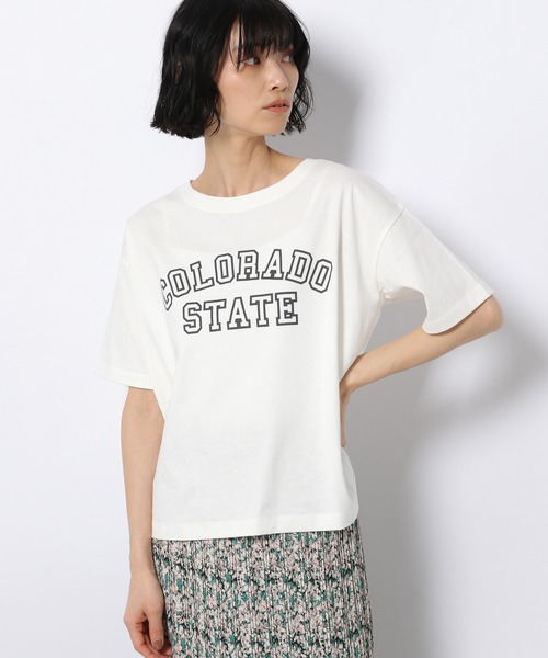 LAKOLE(ラコレ)の「USAコットンローカルロゴTシャツ / 941065(Tシャツ/カットソー・レディース・ライトブルー/ブラック/オフホワイト/桜・SMALL/MEDIUM)」の1枚目の写真