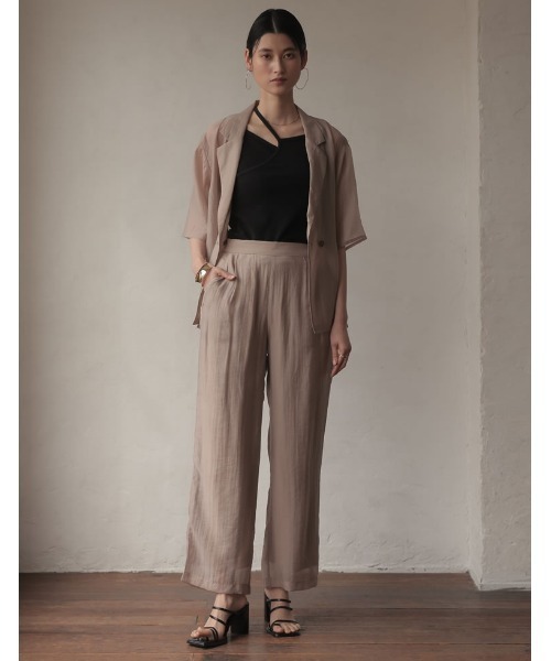 Re:EDIT（リエディ）の「カップ付きアシンメトリーリブキャミソール（キャミソール・レディース・モカ/ブラック/オフホワイト/グリーン・LARGE/SMALL/MEDIUM）」の12枚目の写真