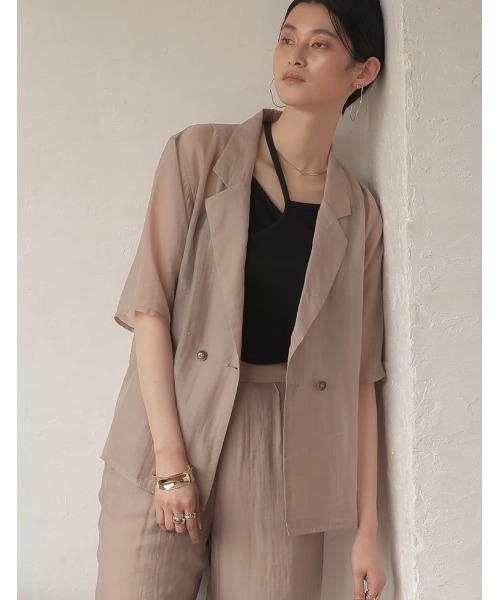 Re:EDIT（リエディ）の「カップ付きアシンメトリーリブキャミソール（キャミソール・レディース・モカ/ブラック/オフホワイト/グリーン・LARGE/SMALL/MEDIUM）」の11枚目の写真