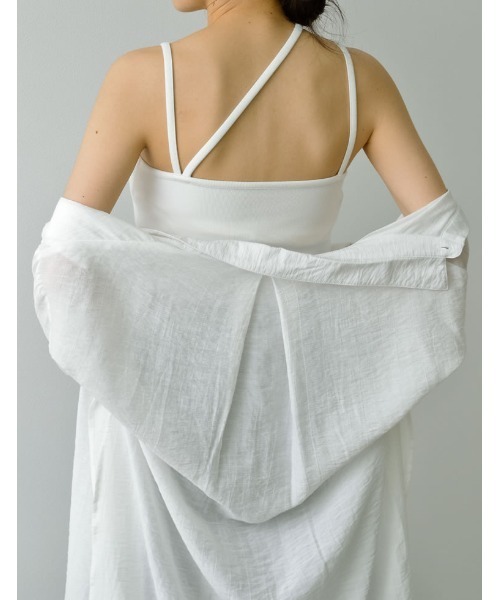 Re:EDIT（リエディ）の「カップ付きアシンメトリーリブキャミソール（キャミソール・レディース・モカ/ブラック/オフホワイト/グリーン・LARGE/SMALL/MEDIUM）」の22枚目の写真