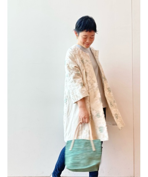 BEARDSLEY（ビアズリー）の「《Sans Arcidet》ラフィアバッグ（トートバッグ・レディース・ピンク/イエロー/グリーン・FREE）」の4枚目の写真