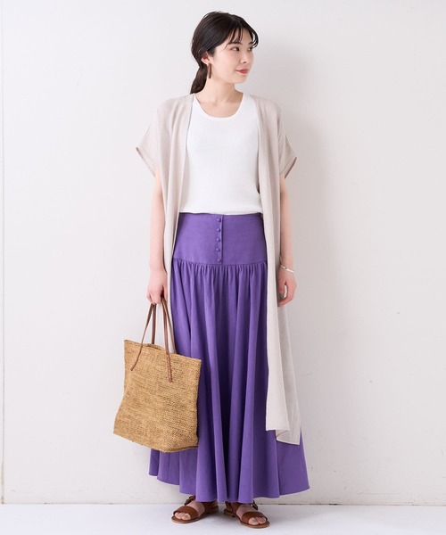 BEARDSLEY（ビアズリー）の「ヒラヒラロングハオリ（カーディガン/ボレロ・レディース・ベージュ/ブラック・FREE）」の9枚目の写真