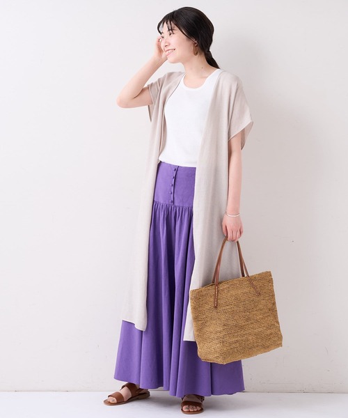 BEARDSLEY（ビアズリー）の「ヒラヒラロングハオリ（カーディガン/ボレロ・レディース・ベージュ/ブラック・FREE）」の10枚目の写真