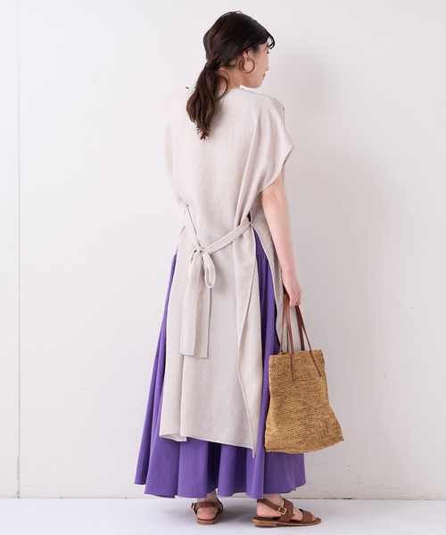 BEARDSLEY（ビアズリー）の「ヒラヒラロングハオリ（カーディガン/ボレロ・レディース・ベージュ/ブラック・FREE）」の7枚目の写真