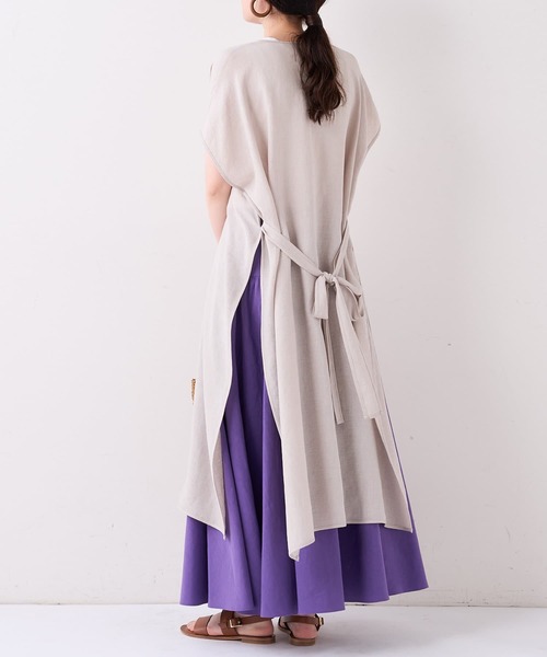 BEARDSLEY（ビアズリー）の「ヒラヒラロングハオリ（カーディガン/ボレロ・レディース・ベージュ/ブラック・FREE）」の4枚目の写真