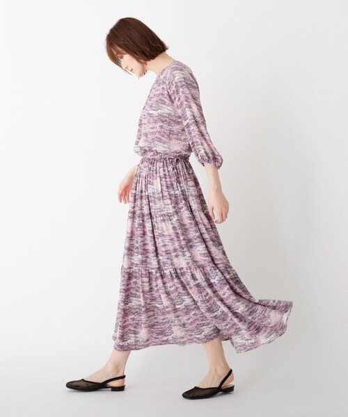 AG by aquagirl（エージーバイアクアガール）の「◆デジタルティアードワンピース（ワンピース・レディース・ライトグリーン系/ピンク系5・36/38）」の8枚目の写真