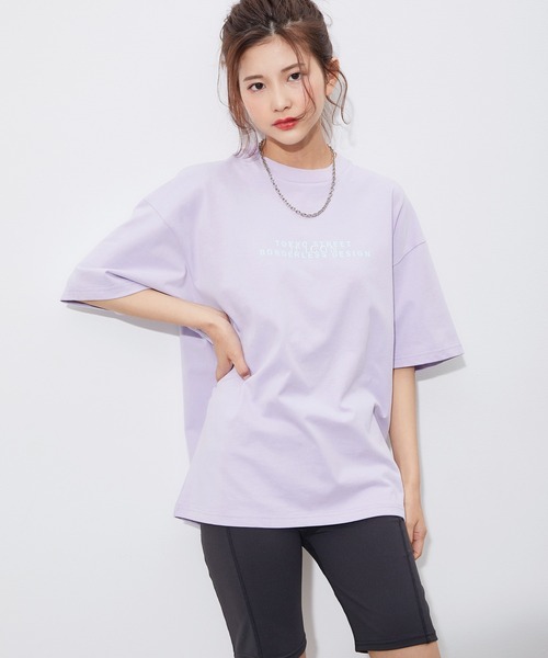 JUNRED（ジュンレッド）の「【 it iCON 】Violets round logo tee（Tシャツ/カットソー・メンズ・ラベンダー/ホワイト/ブラック・M/L）」の4枚目の写真