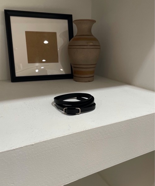 lawgy（ラウジー）の「square buckle slim belt（ベルト・レディース・ブラック/キャメル/ブラウン・FREE）」の5枚目の写真