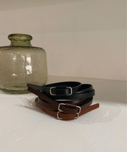 lawgy（ラウジー）の「square buckle slim belt（ベルト・レディース・ブラック/キャメル/ブラウン・FREE）」の11枚目の写真