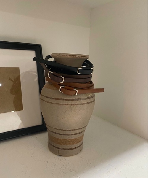 lawgy（ラウジー）の「square buckle slim belt（ベルト・レディース・ブラック/キャメル/ブラウン・FREE）」の12枚目の写真