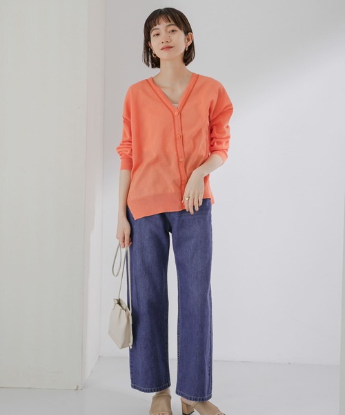 KBF(ケイビーエフ)の「カラーステッチシアーカーディガン(カーディガン/ボレロ・レディース・ブラック/オレンジ/グリーン/ベージュ系その他・ONE)」の6枚目の写真