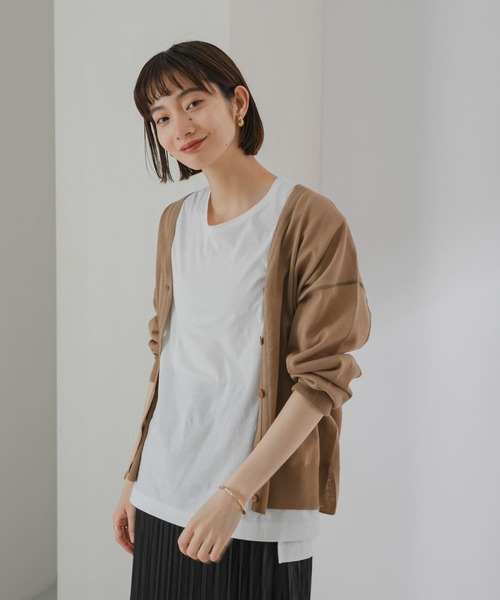 KBF(ケイビーエフ)の「カラーステッチシアーカーディガン(カーディガン/ボレロ・レディース・ブラック/オレンジ/グリーン/ベージュ系その他・ONE)」の9枚目の写真