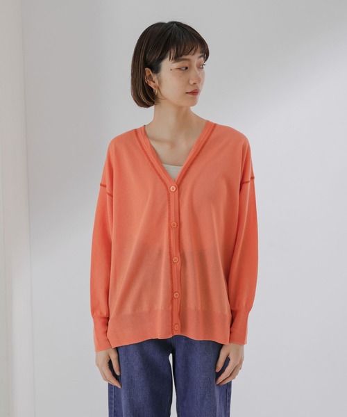 KBF(ケイビーエフ)の「カラーステッチシアーカーディガン(カーディガン/ボレロ・レディース・ブラック/オレンジ/グリーン/ベージュ系その他・ONE)」の14枚目の写真