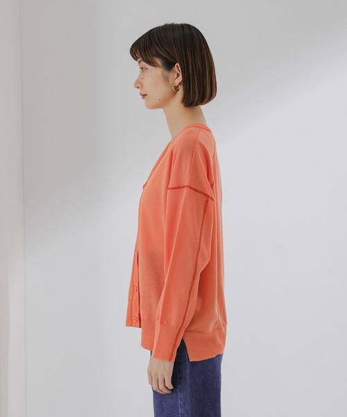 KBF(ケイビーエフ)の「カラーステッチシアーカーディガン(カーディガン/ボレロ・レディース・ブラック/オレンジ/グリーン/ベージュ系その他・ONE)」の15枚目の写真