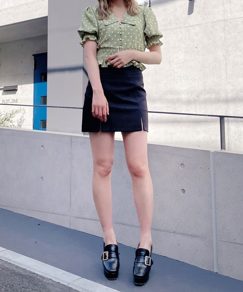 Crea titty&Co. PETIT（クレアティティーアンドコープチ）の「【Crea titty&Co.PETIT】スリットスカパン（スカート・レディース・ブラック/ライトブルー・SMALL/MEDIUM）」の8枚目の写真