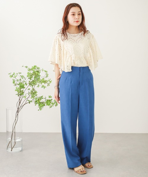 SENSE OF PLACE by URBAN RESEARCH（センスオブプレイスバイアーバンリサーチ）の「アイレットレースラッフルブラウス（シャツ/ブラウス・レディース・ブラック/アイボリー・ONE）」の18枚目の写真