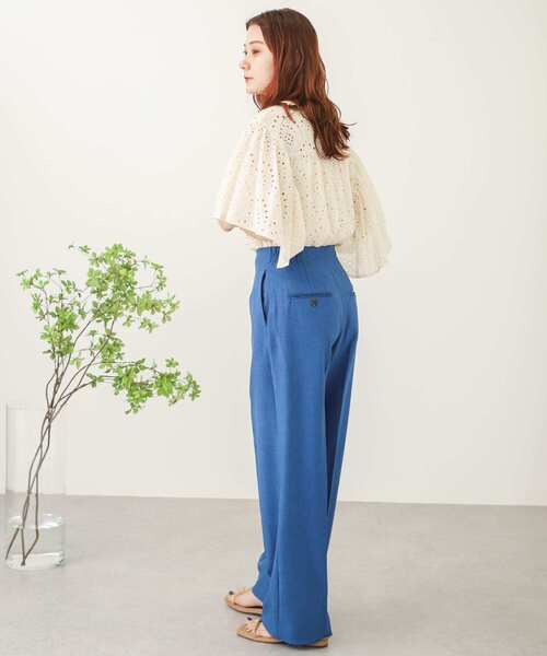 SENSE OF PLACE by URBAN RESEARCH（センスオブプレイスバイアーバンリサーチ）の「アイレットレースラッフルブラウス（シャツ/ブラウス・レディース・ブラック/アイボリー・ONE）」の6枚目の写真