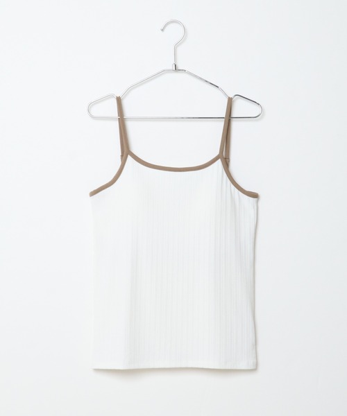 notch.(ノッチ)の「カップ付きランダムテレコキャミ(キャミソール・レディース・オフホワイト/ブラック/オリーブ/ブラウン/ライトベージュ・M)」の10枚目の写真