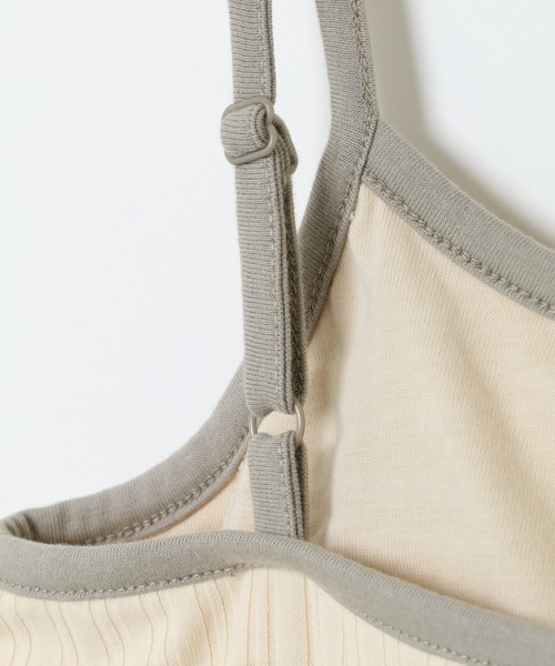 notch.(ノッチ)の「カップ付きランダムテレコキャミ(キャミソール・レディース・オフホワイト/ブラック/オリーブ/ブラウン/ライトベージュ・M)」の17枚目の写真