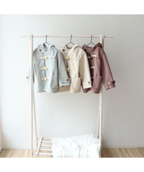 apres les cours(アプレレクール)の「ダッフルコート(ダッフルコート・キッズ・ミント/アイボリー/ベージュ・80/100/90/110/120/130/140)」の4枚目の写真