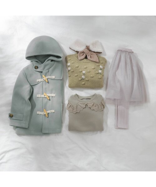 apres les cours(アプレレクール)の「ダッフルコート(ダッフルコート・キッズ・ミント/アイボリー/ベージュ・80/100/90/110/120/130/140)」の5枚目の写真