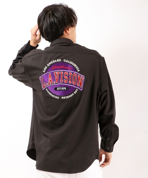 VISION STREET WEAR（ヴィジョンストリートウェア）の「VISION STREET WEAR 刺繍BIGシャツ（シャツ/ブラウス・メンズ・ネイビー/アイボリー/チャコールグレー/グレー系その他/ブルー系その他/ホワイト系その他・LL/M/L）」の3枚目の写真