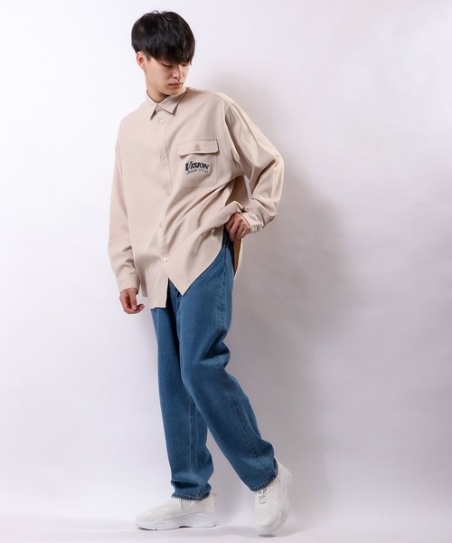 VISION STREET WEAR（ヴィジョンストリートウェア）の「VISION STREET WEAR 刺繍BIGシャツ（シャツ/ブラウス・メンズ・ネイビー/アイボリー/チャコールグレー/グレー系その他/ブルー系その他/ホワイト系その他・LL/M/L）」の11枚目の写真