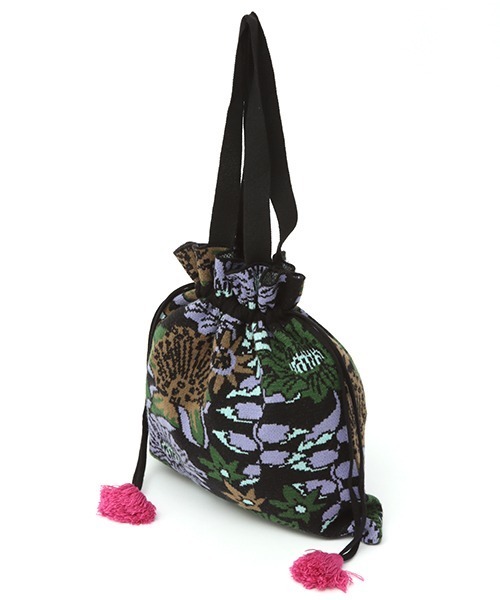 チチカカ（チチカカ）の「フラワーニットトートバッグ（トートバッグ・レディース・ピンク/グリーン・FREE）」の7枚目の写真