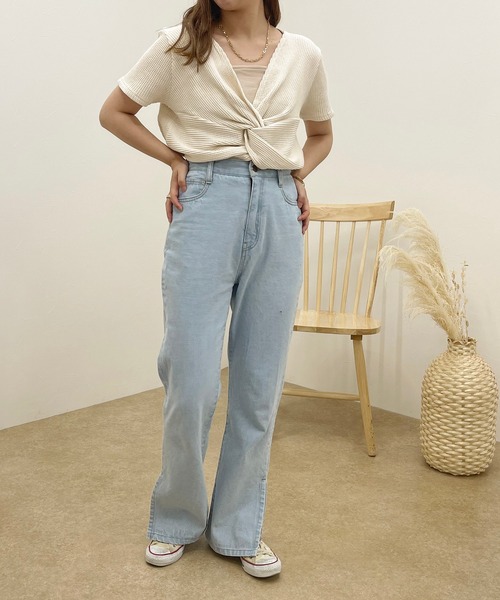 apres jour clair(アプレジュールクレア)の「【apres jour clair】ワッフルねじりトップス【ZOZOTOWN限定アイテム】(Tシャツ/カットソー・レディース・アイボリー/モカ・X-LARGE/フリー)」の9枚目の写真