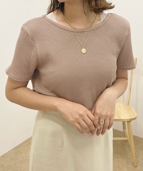 apres jour clair(アプレジュールクレア)の「【apres jour clair】ワッフルねじりトップス【ZOZOTOWN限定アイテム】(Tシャツ/カットソー・レディース・アイボリー/モカ・X-LARGE/フリー)」の12枚目の写真