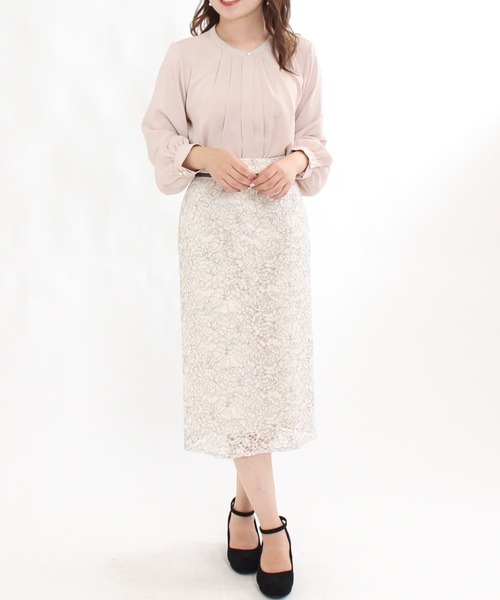 TRUDEA（トルディア）の「バンドカラー配色2WAYブラウス（シャツ/ブラウス・レディース・ホワイト/ベージュ/ブラウン/オレンジ/ピンクベージュ/ミント/ラベンダー/ネイビー・SMALL/MEDIUM/LARGE）」の22枚目の写真